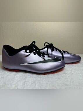 NIKE Mercurial Veloce II 2 FG Silver Black Mens Soccer Cleats Football US 4.5